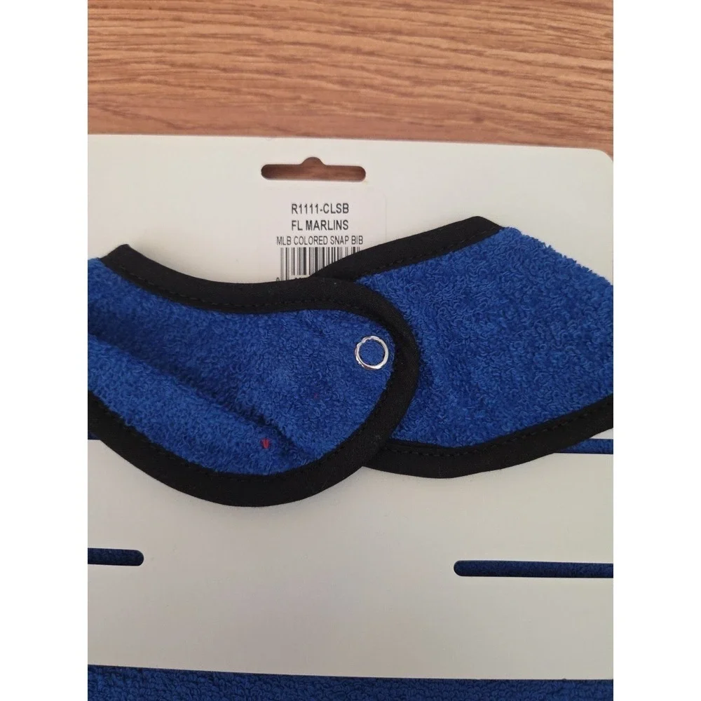 MLB Florida Marlins Baby Bib NEW Baseball Machine Washable Blue Snap Bib